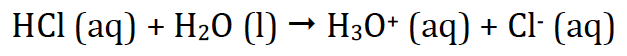 equation for hydrochloric acid dissociation